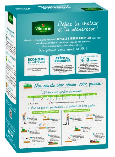 Tropical - Pelouse Tropicale - Cynodon Dactylon - 500 g - PACKAGING_3D_VERSO